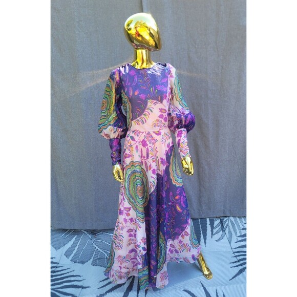 Lanvin Dresses & Skirts - Vintage Lanvin Elizabeth Arden Fantasy Floral Print Silk Organza Maxi dress 1970